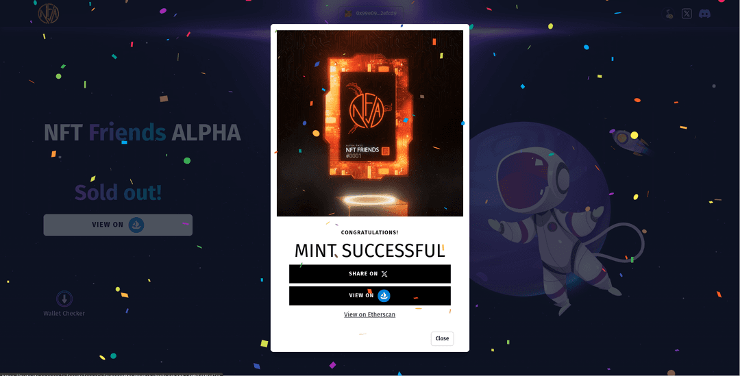 NFT minting dApp