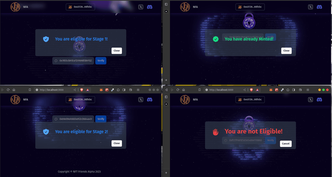 NFT minting dApp